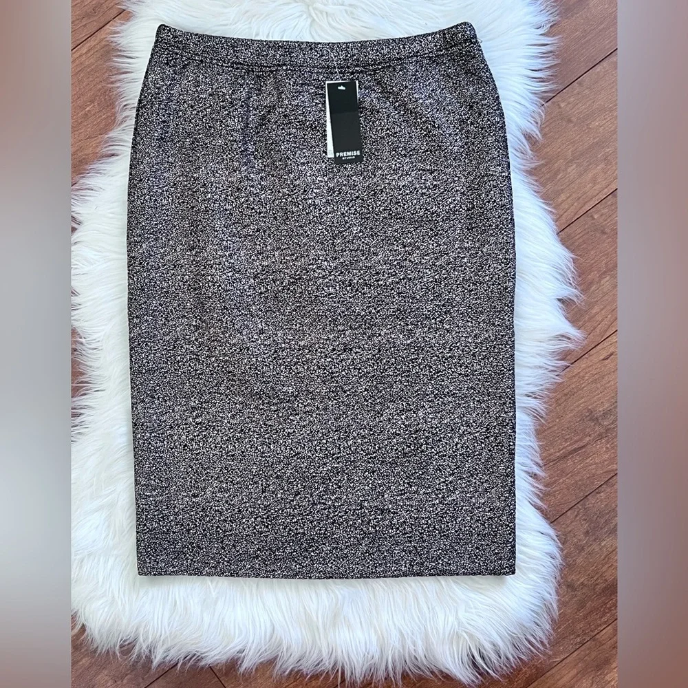 NWT Premise Studio Pull-on Black/Bronze Pencil Skirt-Size S